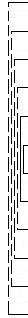 A graphic representing a fasicle of six bifolios, in which all but the two innermost have been separated into pairs of separate folios