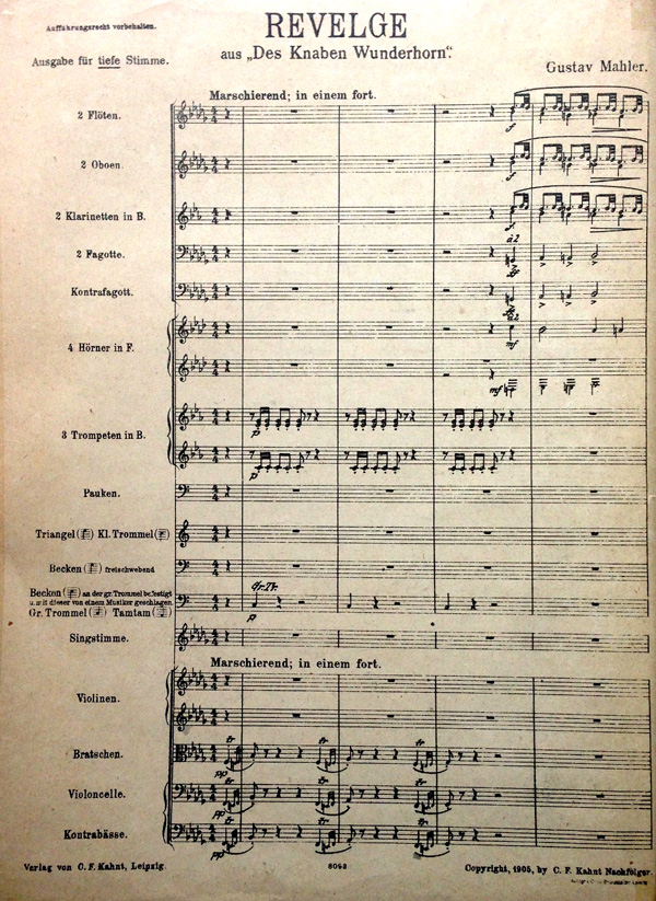 Colour facsimile of p. [2] of the full score of the low-voice version of Revelge